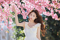 樱花树下的少女