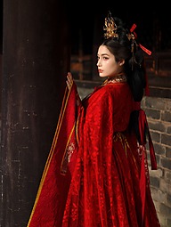 暗调人像，红妆望阙