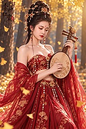 银杏人像-金叶红裳1