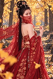 银杏人像-金叶红裳1