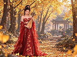 银杏人像-金叶红裳1