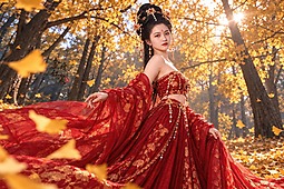 银杏人像-金叶红裳1