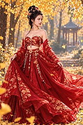 银杏人像-金叶红裳1