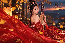 银杏人像-金叶红裳1