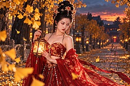银杏人像-金叶红裳1