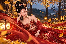 银杏人像-金叶红裳1