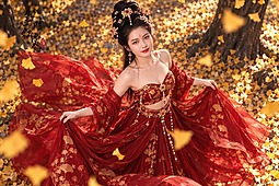 银杏人像-金叶红裳1